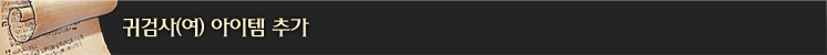 귀검사(여) 아이템 추가
